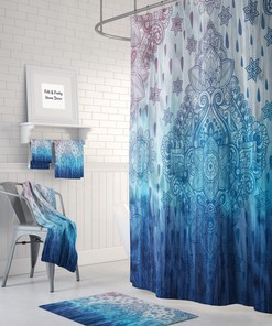 Colorful Bohemian Tie Dye Shower Curtain / Vibrant Tie Dye Bath Curtain / Eclectic Bathroom Decor