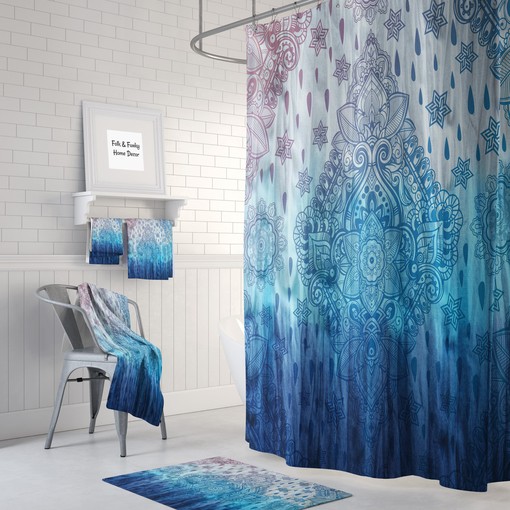 Colorful Bohemian Tie Dye Shower Curtain / Vibrant Tie Dye Bath Curtain / Eclectic Bathroom Decor