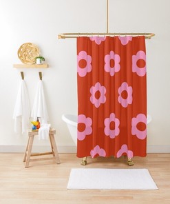 Colorful Boho Floral Disney Shower Curtain - Chic Design and Eco-Friendly Material with Hooks Included