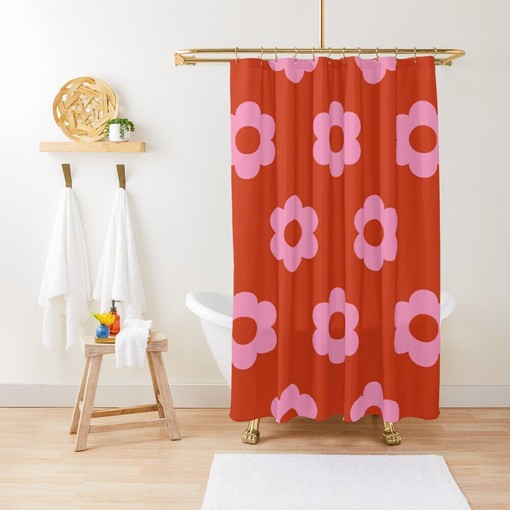 Colorful Boho Floral Disney Shower Curtain - Chic Design and Eco-Friendly Material with Hooks Included - Image 3