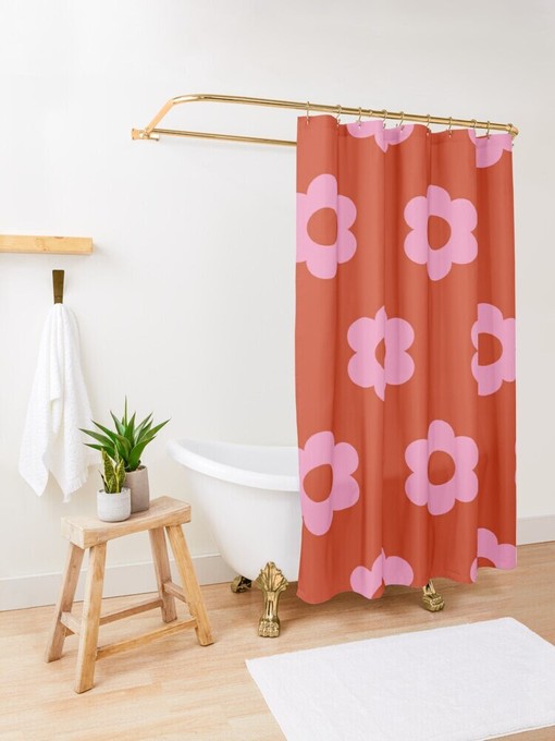 Colorful Boho Floral Disney Shower Curtain - Chic Design and Eco-Friendly Material with Hooks Included - Image 4
