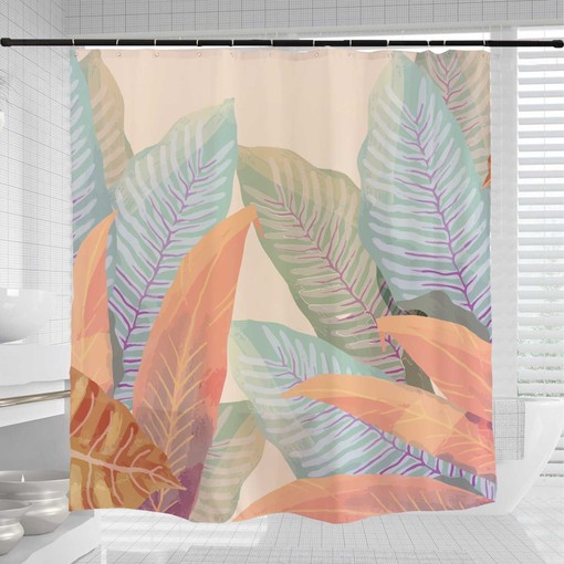 Colorful Boho Leaves Shower Curtain, Perfect for Boho Home Decor and Nature-Inspired Bath Design - Image 3