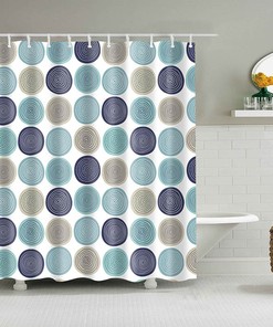 Colorful Circle Line Shower Curtain with Unique Design