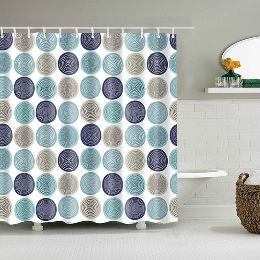 Colorful Circle Line Shower Curtain with Unique Design