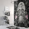 Colorful Day Of The Dead Sugar Skull Floral Shower Curtain Set - Unique and Chic Bathroom Decor