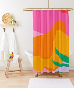 Colorful Disney Tropical Boho Shower Curtain - Abstract Decor with Eco-Friendly Material and Hooks Included