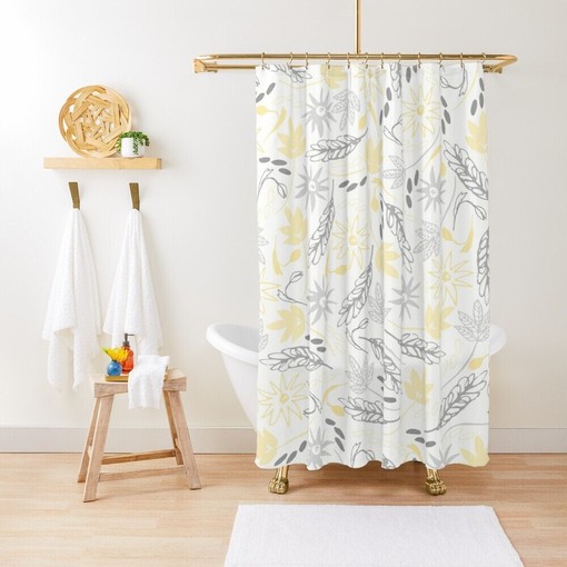 Colorful Floral Shower Curtain - Nature-Inspired Boho Bathroom Decor with Eco-Friendly Material