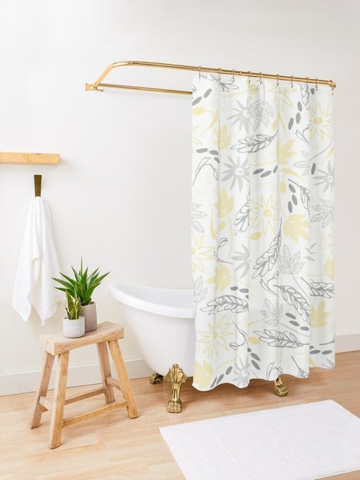 Colorful Floral Shower Curtain - Nature-Inspired Boho Bathroom Decor with Eco-Friendly Material - Image 2