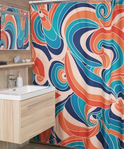 Colorful Groovy Hippie Shower Curtains, Unique Bathroom Decor