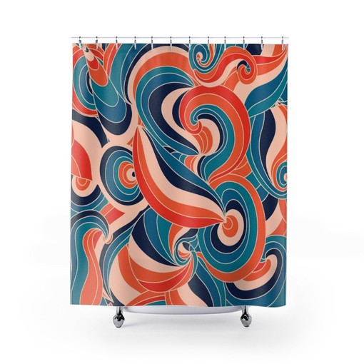 Colorful Groovy Hippie Shower Curtains, Unique Bathroom Decor - Image 2