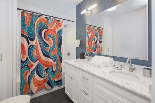 Colorful Groovy Hippie Shower Curtains, Unique Bathroom Decor - Image 3