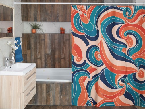 Colorful Groovy Hippie Shower Curtains, Unique Bathroom Decor - Image 4