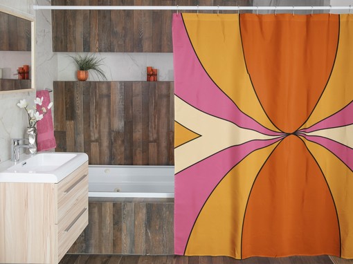 Colorful Groovy Hippie Shower Curtains, Unique Bathroom Decor, Retro Bath Accessory - Image 2