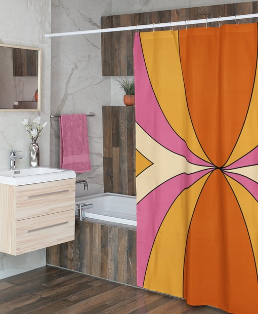 Colorful Groovy Hippie Shower Curtains, Unique Bathroom Decor, Retro Bath Accessory - Image 4