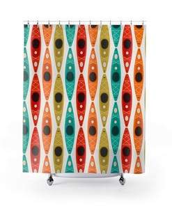 Colorful Kayaks Shower Curtain | Durable Polyester | Great Gift Idea | Vibrant Bathroom Decor | Unique Shower Curtains