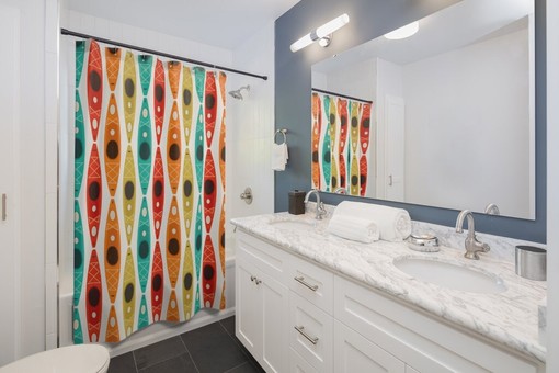 Colorful Kayaks Shower Curtain | Durable Polyester | Great Gift Idea | Vibrant Bathroom Decor | Unique Shower Curtains - Image 2