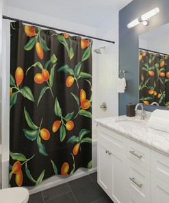 Colorful Kumquat Print Shower Curtain - Add a Pop of Nature to Your Bath
