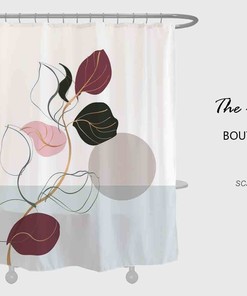 Colorful Leaves Abstract Shower Curtain - Purple Plant Waterproof Bath Decor and Custom Sizes Available