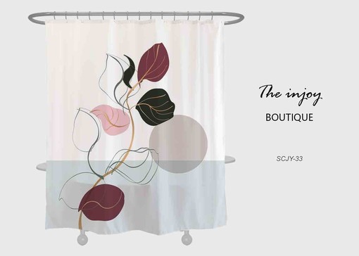 Colorful Leaves Abstract Shower Curtain - Purple Plant Waterproof Bath Decor and Custom Sizes Available