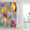 Colorful Matisse Abstract Cutouts Shower Curtain with Linen Print