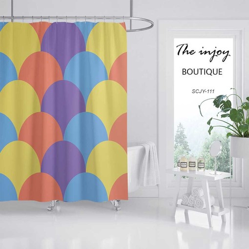 Colorful Mermaid Shower Curtain with Custom Sizes and Hooks | shower curtains colorful - Image 2