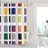 Colorful Mid-Century Color Block Squares Shower Curtain for Funky Bathroom