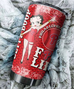 Colorful Philadelphia Phillies MLB Tumbler with Iconic Betty Boop Design for Baseball Fans