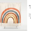 Colorful Rainbow Restroom Shower Curtain, Waterproof and Washable for a Fun Touch in Your Bathroom