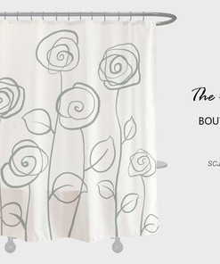 Colorful Spring Flowers Shower Curtain with 12 Hooks for Your Bathroom Decoration