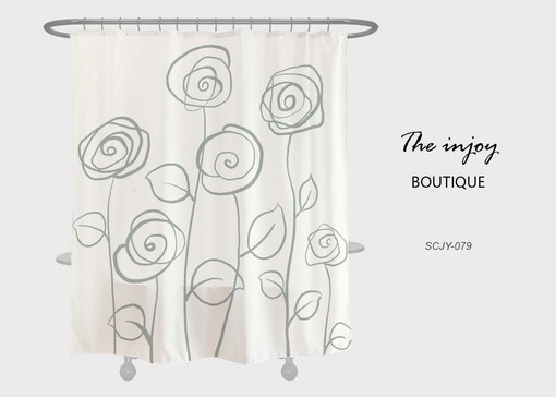 Colorful Spring Flowers Shower Curtain with 12 Hooks for Your Bathroom Decoration