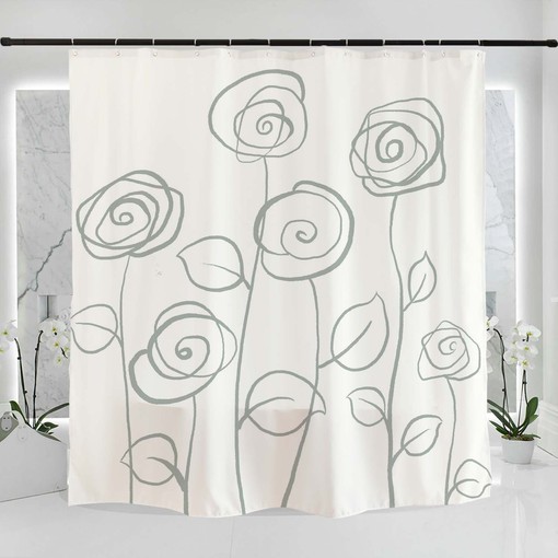 Colorful Spring Flowers Shower Curtain with 12 Hooks for Your Bathroom Decoration - Image 2