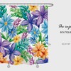 Colorful Spring Flowers Shower Curtain with Minimalist Floral Bathroom Decor