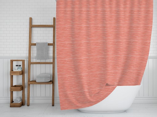 Colorful Stripes Shower Curtain with Unique Print for Beach House Bathroom Decor