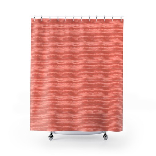 Colorful Stripes Shower Curtain with Unique Print for Beach House Bathroom Decor - Image 2