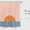 Colorful Sunrise Sea Shower Curtain, Abstract Pink Waterproof Curtain for Bath in Customizable Size