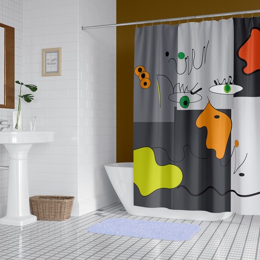 Colorful and Unique Artistic Shower Curtain for Creative Decor