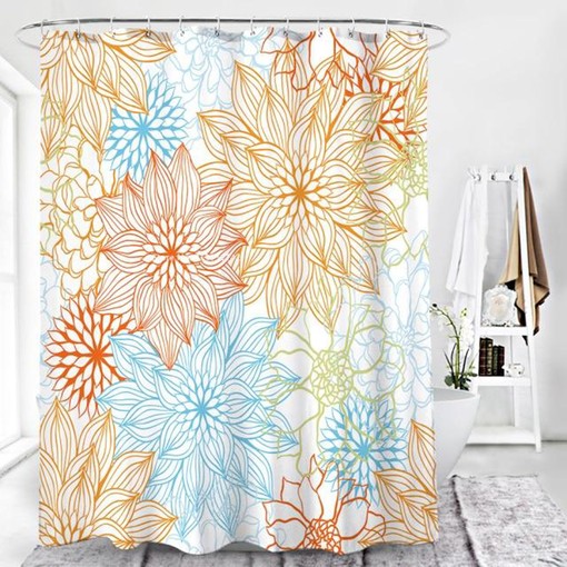 Colorful and Unique Decorative Bohemian Flower Shower Curtain