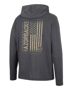 Colosseum Charcoal Arkansas Razorbacks Team OHT Military Appreciation Hoodie T-Shirt with NCAA Shirts for Men