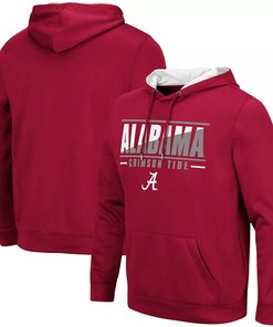 Colosseum Crimson Alabama Crimson Tide Slash Stack Hoodie Sweashirt, College Shirts and Mens Sport Shirts