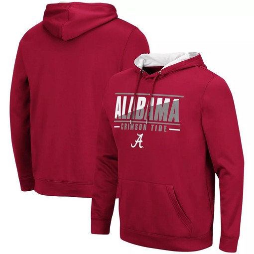 Colosseum Crimson Alabama Crimson Tide Slash Stack Hoodie Sweashirt, College Shirts and Mens Sport Shirts