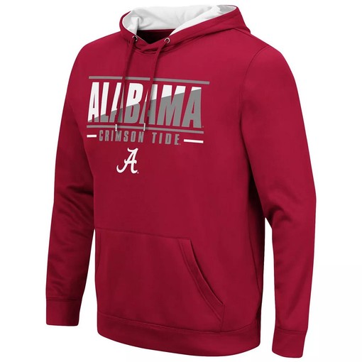 Colosseum Crimson Alabama Crimson Tide Slash Stack Hoodie Sweashirt, College Shirts and Mens Sport Shirts - Image 2