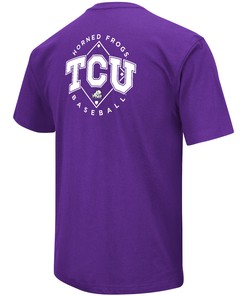Colosseum TCU Horned Frogs Baseball On Deck 2 Hit T-Shirt, Official University Football Fan Shirt for Men