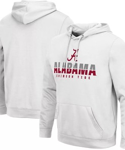 Colosseum White Alabama Crimson Tide Lantern Pullover Hoodie: Alabama Sweatshirt Full-Size Gifts for Fans