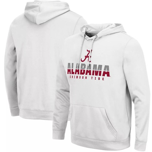 Colosseum White Alabama Crimson Tide Lantern Pullover Hoodie: Alabama Sweatshirt Full-Size Gifts for Fans