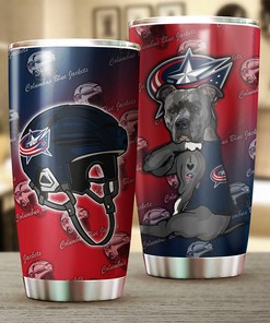 Columbus Blue Jackets Fans Get Your Funny Dog NHL Tumbler Now! with NHL coffee tumbler