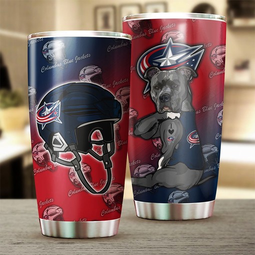 Columbus Blue Jackets Fans Get Your Funny Dog NHL Tumbler Now! with NHL coffee tumbler