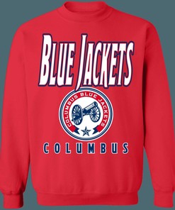 Columbus Blue Jackets Retro NHL Cannon Sweatshirt Hoodie T-Shirt Perfect for Hockey Lovers