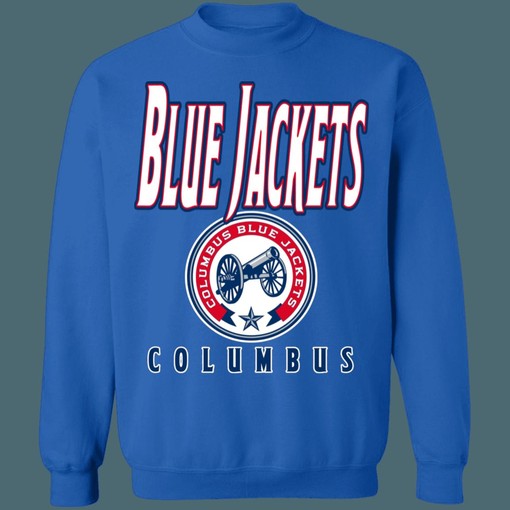 Columbus Blue Jackets Retro NHL Cannon Sweatshirt Hoodie T-Shirt Perfect for Hockey Lovers - Image 2