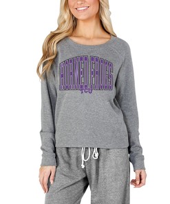 Concepts Sport Women's Mainstream Terry Long Sleeve T-Shirt for TCU Horned Frogs, Official University Football Shirts