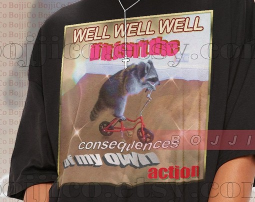 Consequences Shirt: Funny Movie Shirt for Men and Women with Opossums and Raccoon Tanuki - Image 2